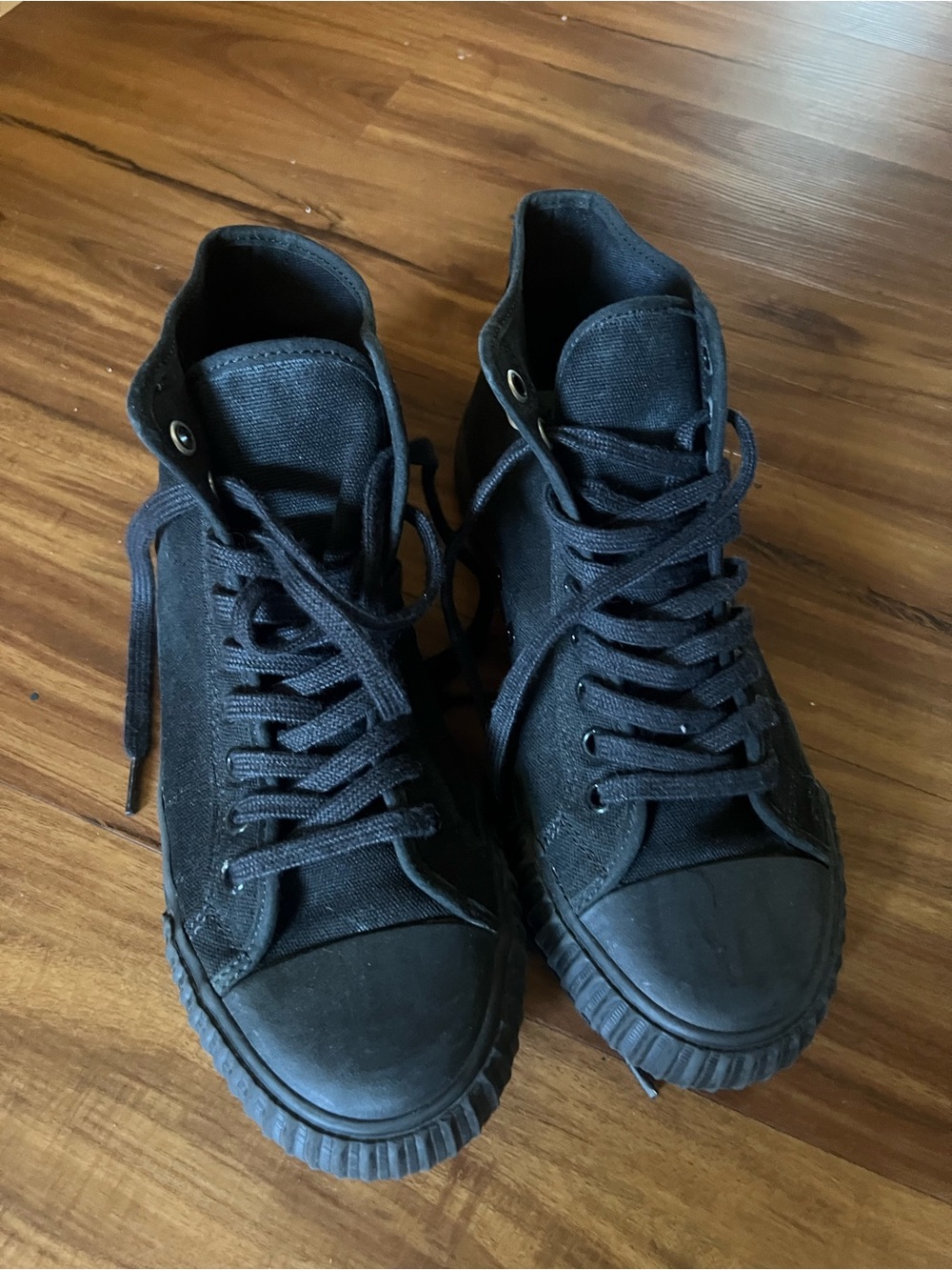 P.F. Flyers Black High-Top Canvas Sneakers